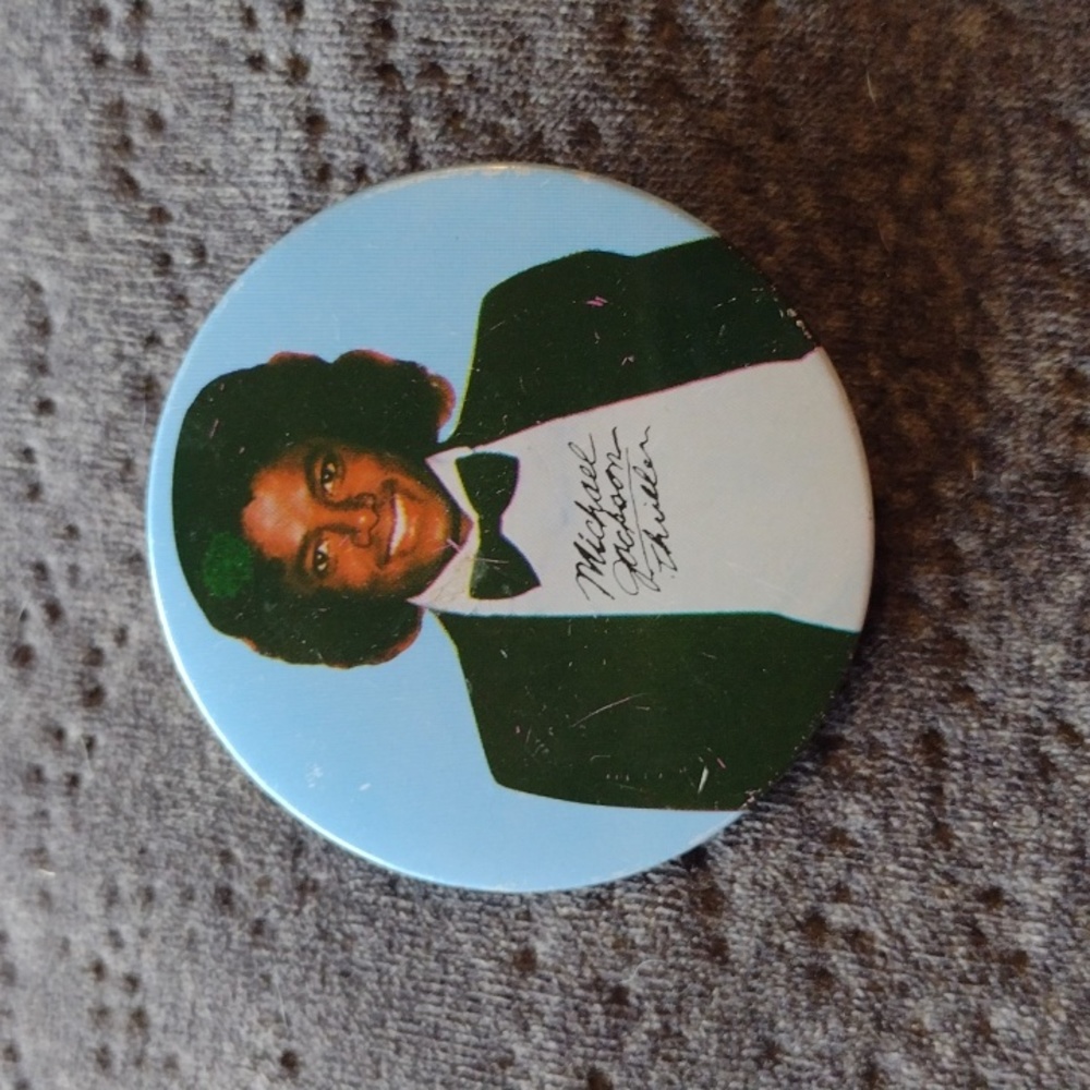 Vintage Michael Jackson Thriller Pin Button, Rare, HTF, Collectible, King Of Pop